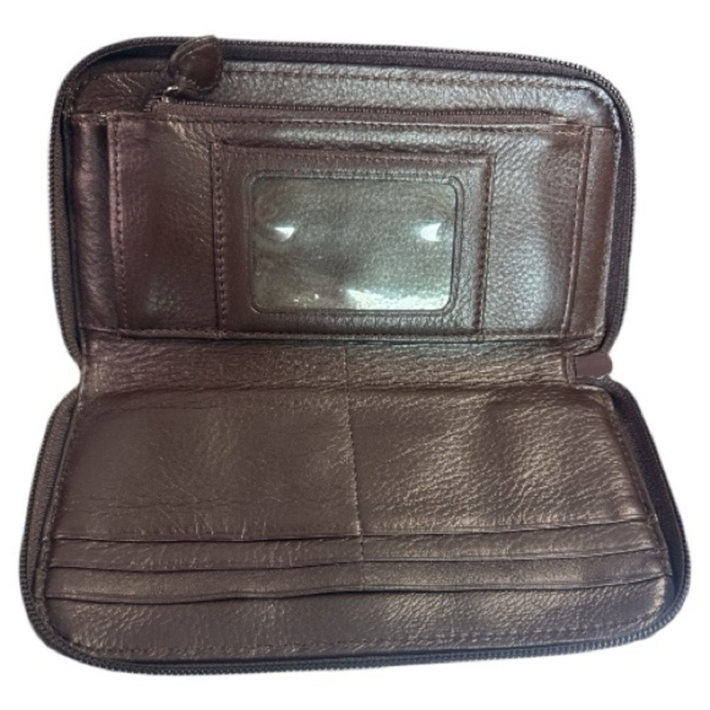 Brighton Crocodile Cher Patent Plum Bag and Wallet - Picture 4 of 10